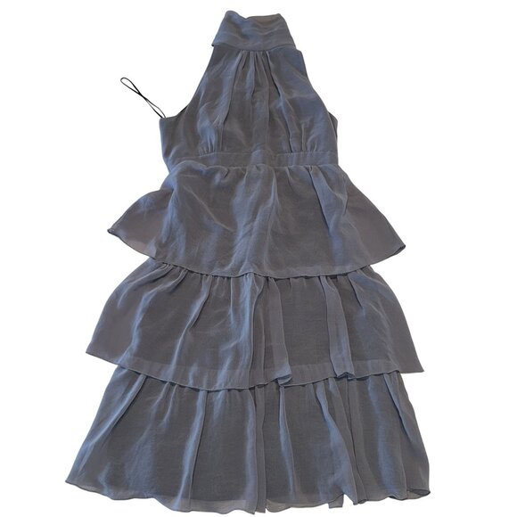 Zara Dresses & Skirts - Zara Basic Grey Halter High Neck Tiered Sleeveless Mini Dress Women's Small S